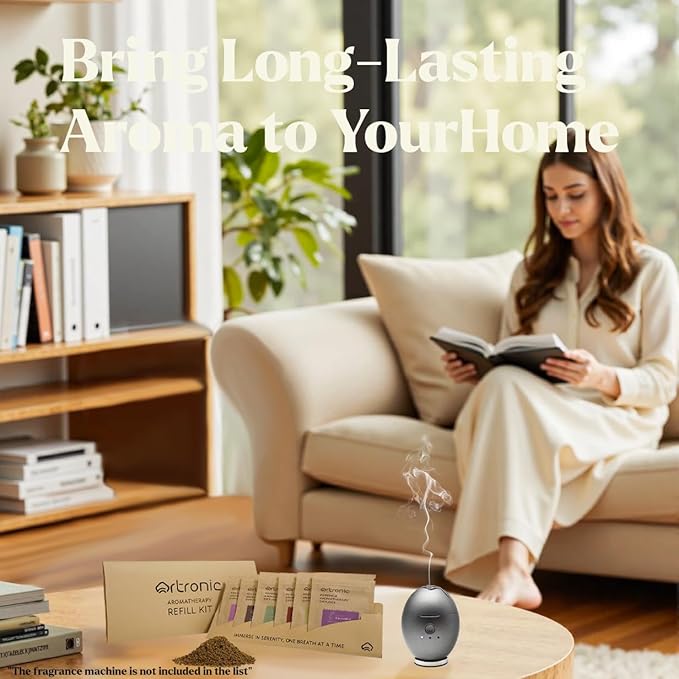 Aroma Diffuser-Compatible Scent Granule Starter Kit: Lavender, Eucalyptus, Frankincense,Vanilla, Rose, Oud,Refills for Orbby Incense Burner (6g)