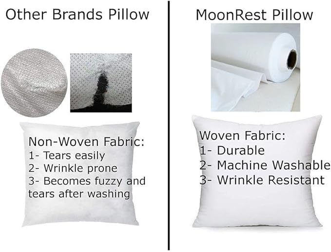 MoonRest® 12x17 Inch Synthetic Down Alternative Rectangle Pillow Insert Form Stuffer for Sofa Shams, Decorative Throw Pillow, Cushion and Bed Pillow Stuffing - Hypoallergenic 12“X 17”