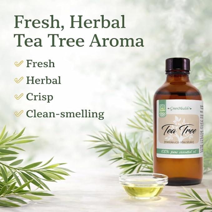 Tea Tree Essential Oil – 4 fl oz – 100% Pure & Undiluted – Natural Aromatherapy & DIY Use – GreenHealth
