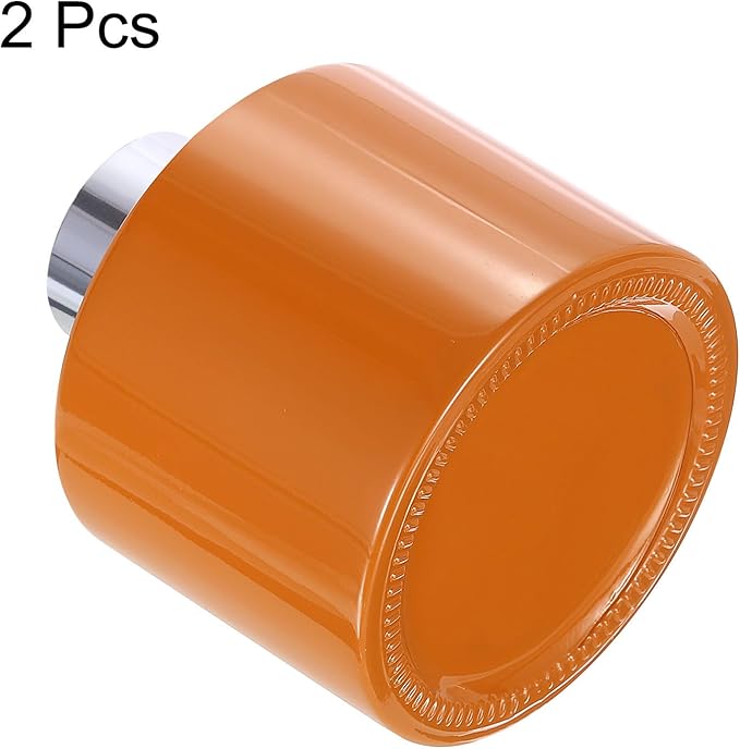HARFINGTON 2pcs Empty Glass Diffuser Bottle 140ml/4.7oz Refillable Fragrance Accessories Aromatherapy Jar Container for Replacement Reed Diffuser DIY Home Bathroom Orange with Silver Tone Cap