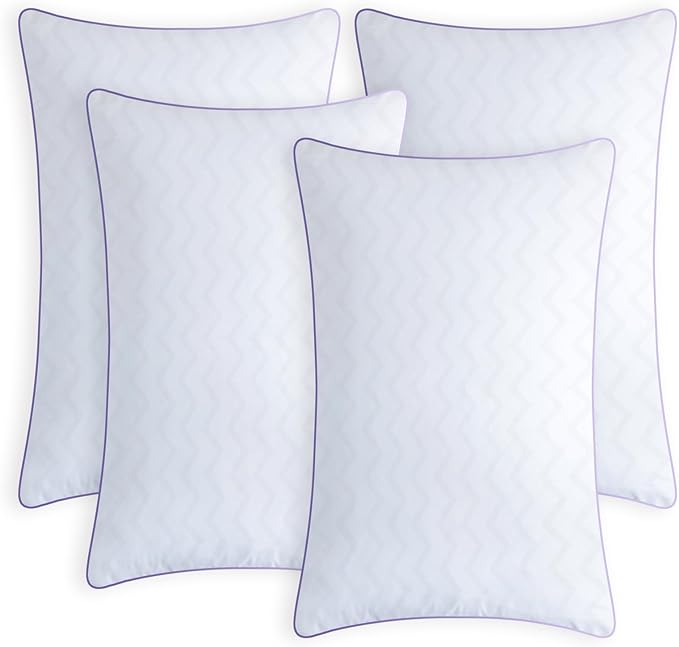 MOLCLCUY Bed Pillows King Size Set of 4,Hotel Collection Pillow for Side and Back Sleepers,Super Soft Down Alternative Microfiber Filled