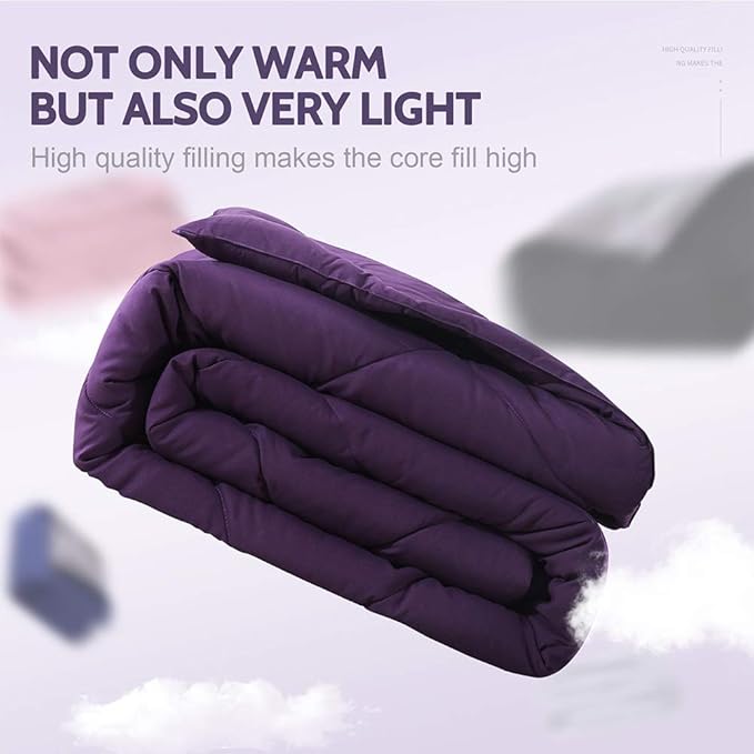 Decroom Lightweight Twin Comforter Set with 1 Pillow Sham - 2 Pieces Set - Quilted Down Alternative Comforter/Duvet Insert for All Season - Purple - Twin/Twin XL Size