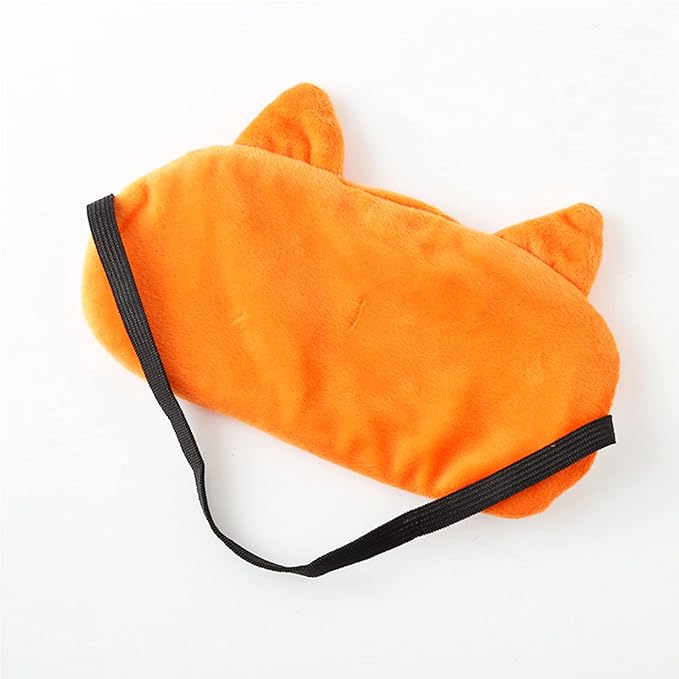 Cute Animal Sleeping Mask Soft Plush Blindfold Cute Rabbit Panda Koala Eye Cover Eyeshade for Kids Teens Girls Women (Orange Fox)