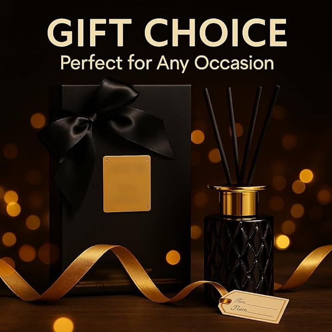 Aurora Mist Reed Diffuser Set, 150ml Luxury Black Glass Bottle with Sticks, Long Lasting Home Fragrance for Bedroom, Living Room, Office, Spa – Elegant Gift for Women & Men