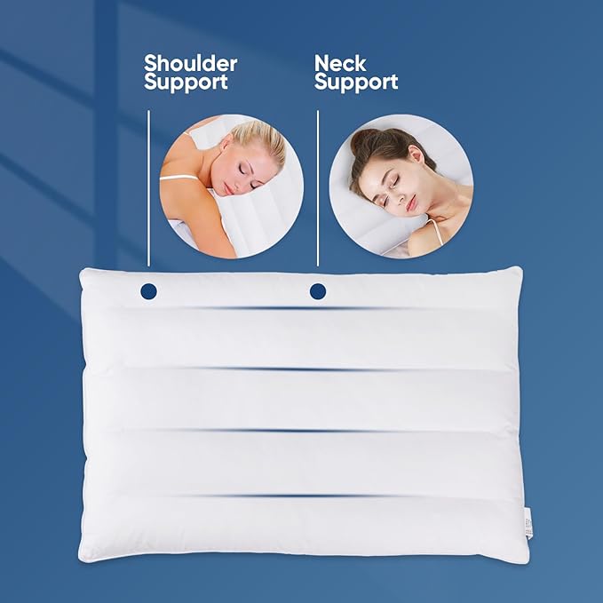 MINUPWELL Ultra Flat Small Pillow for Sleeping, 18x13in Small Pillow for Travel 7D High Support 2.5 inch Height Ultra Thin Mini Pillows -100% Cotton