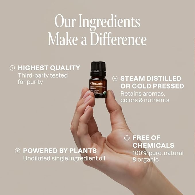Cliganic Sleep Surrender Organic Essential Oil Blend 0.51 Fl Oz – Carefully Crafted with Vetiver, Lavender, Frankincense, Clary Sage, Ylang Ylang, Marjoram & Spearmint – Calming Aromatherapy Oil