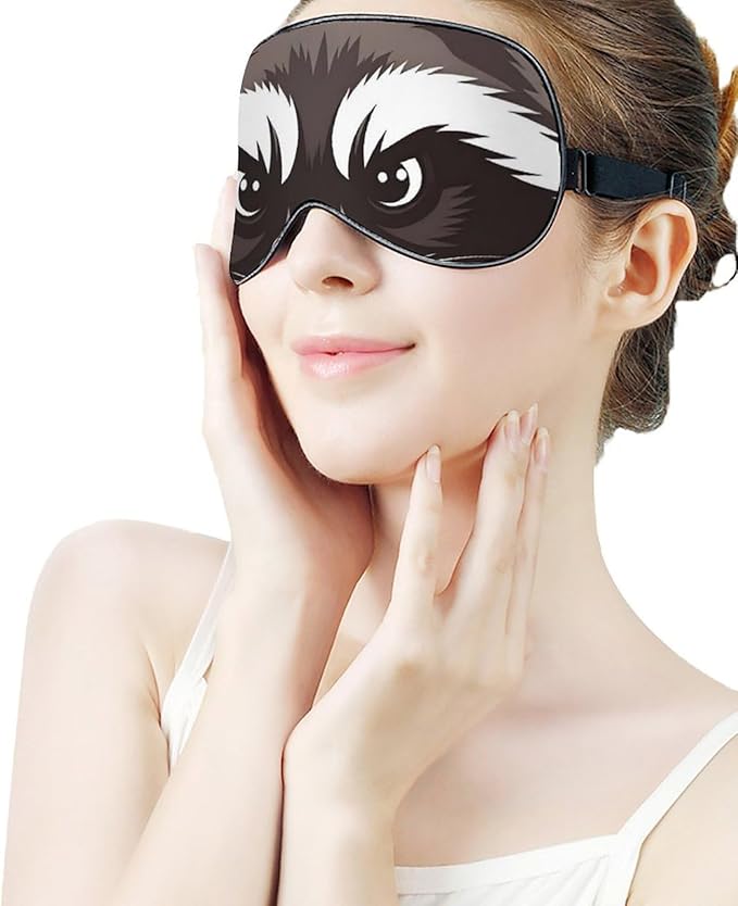 Angry Raccoon Sleep Mask Sleeping Mask Elastic Blackout Sleeping Eye Mask for Full Night's Sleep Travel and Nap