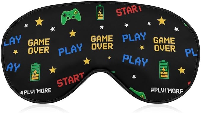 Kids Sleep Mask Game Video Games Boys Sleep Eye Mask Blindfold with Adjustable Strap Soft Eye Mask Sleep for Blocking Out Lights Game Room Decor