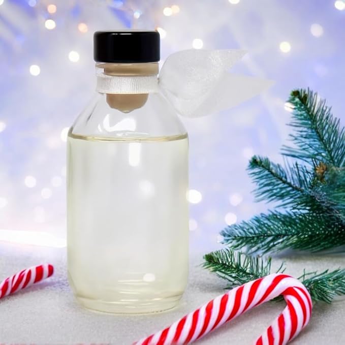 Reed Diffuser Set, Peppermint Bark Scented Oil Diffuser with Sticks, Home Fragrance Accessories for Bathroom Shelf Decor, Aroma Diffusers for Home or Office Desk, USA Made