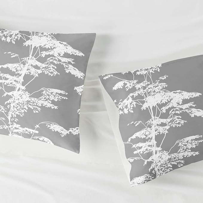 YIYEA Pillow Cases Queen Size Set of 2, Ultra Soft Double Brushed Microfiber Pillowcases Queen, Floral Bed Pillow Covers, Fade Resistant, Easy Slip-On (20"x30")
