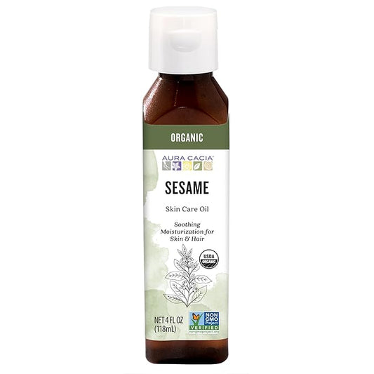 Aura Cacia Organic Skin Care Oil, Protecting Sesame, 4 Fluid Ounce