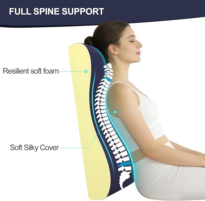 2-in-1 Neck Pillow Lumbar Support Pillow for Recliner Couch& Glider Chair - High Resilient Foam Ergonomic Back Support for High-Back Rocking Chairs, Glider Rocker Replacement Cushions Navy L
