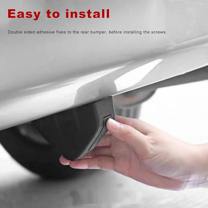 4 PCS Car Lower Bumper Lip Diffuser, Anti-Crash Auto Rear Splitter Lip Wing Protector with Mounting Screws, Universal Rear Spoiler Shark Fin Decoration for Cars Trucks SUVs (Curved Black)