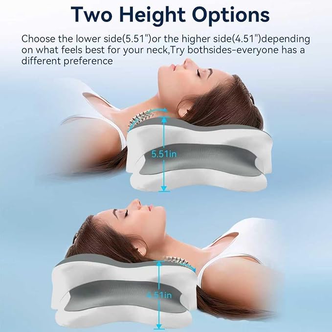Sleep Apnea Pillow with Neck Pain & Snoring Relief-Orthopedic Cervical Pillow,Ergonomic Contour Memory Foam Pillow for Side,Back,Stomach,Dreamers Relief,Medium Firm Support (Darkgrey, Queen Size)