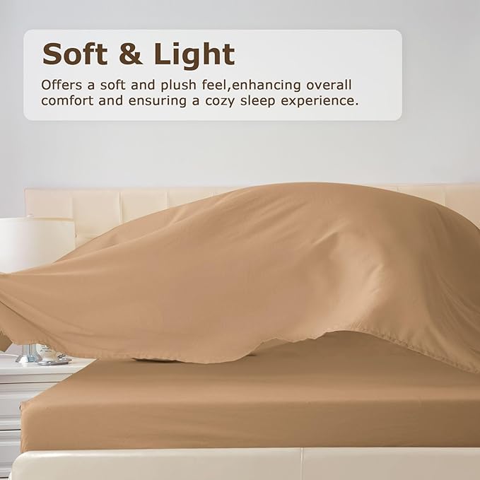 Full Size Bed Sheet Set - 4 Piece Soft Microfiber Sheets with Deep Pockets, Cooling Technology, and Wrinkle-Free Pillowcase. Hotel-Quality, Durable Bedding, Brush