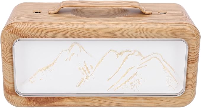 CCYLEZ 600ml Essential Oil Diffuser Humidifier Quiet Cool Mist with Dual Spray Mode, Adjustable Night Light with 3 Color Lighting USB Portable for Home Auto Shut Off (Light Wood Grain)