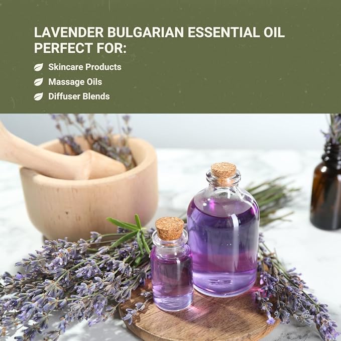 Lavender Oil - Bulgarian Essential Oils - Lavender Diffuser - Pure Therapeutic Grade (8oz)