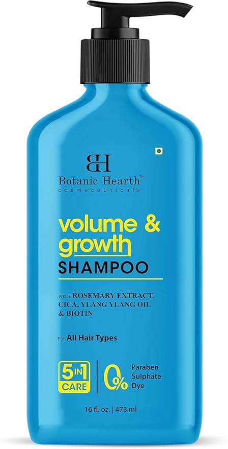 Botanic Hearth Rosemary Shampoo Infused With Cica, Ylang Ylang Oil & Biotin Oil – Clarifying Shampoo For Hair Volume, Growth & Strength | Paraben & Sulfate Free | For All Hair Types, 16 Fl Oz