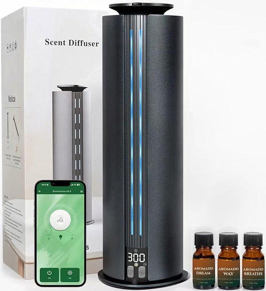 Aromadd 2026 Portable Waterless Diffuser, 1700 Sq Ft Hotel Collection Diffuser, 100ml Scent Air Machine for Home Cold Air Essential Oil Diffuser for Large Room Office, Quiet (Titanium Gray)