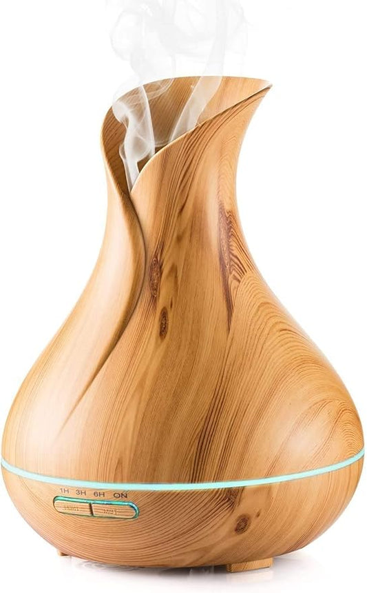 550ml Ultrasonic Aroma Diffuser & Cool Mist Humidifier with LED Lights – Quiet Essential Oil Diffuser for Home, Office, Yoga, Bedroom (550ml)