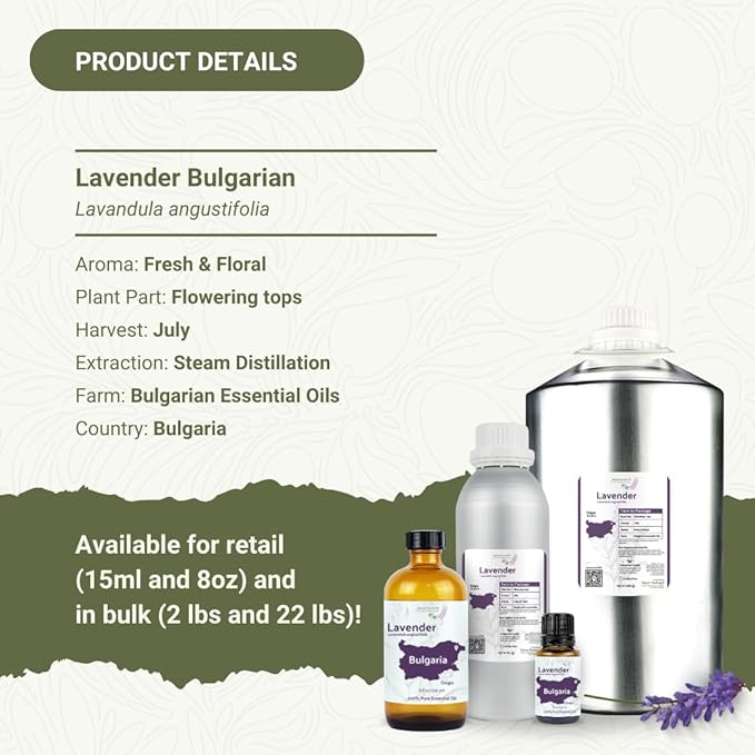 Lavender Oil - Bulgarian Essential Oils - Lavender Diffuser - Pure Therapeutic Grade (8oz)