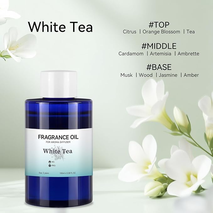 JEPEErbz White Tea Essential Oil(100ml / 3.4oz), Essential Oils for Diffuser, Natural & Long-Lasting, Elegant Fragrance Suitable for Home, Spa & Hotel