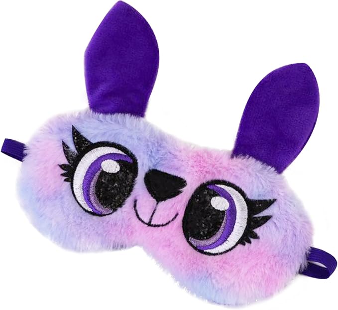 Cute Animal Sleeping Mask Soft Plush Blindfold Cute Rabbit Panda Koala Eye Cover Eyeshade for Kids Teens Girls Women (Big Eyes Rabbit)