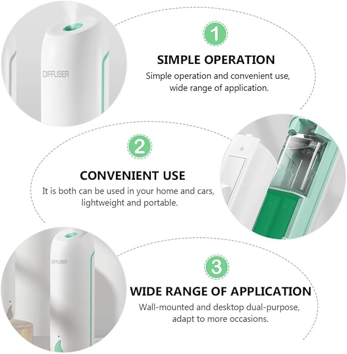 Automatic Timing Essential Oil Diffuser with White and Sea Blue Colors, Home Aroma Diffuser for Air Refreshing and Aromatherapy, Auto Shut-Off Fragrance Humidifier for Wellness