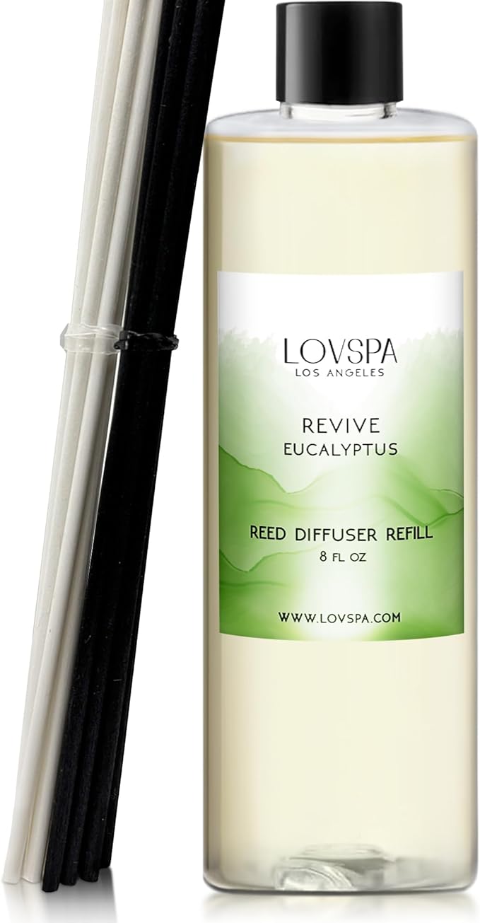 Revive Eucalyptus Diffuser Oil - Essential Oils for Diffuser Refill & Air Freshener Room Spray - Long-Lasting & Natural Home Fragrance, Scented Oil for Diffusers, USA Made, 8 oz