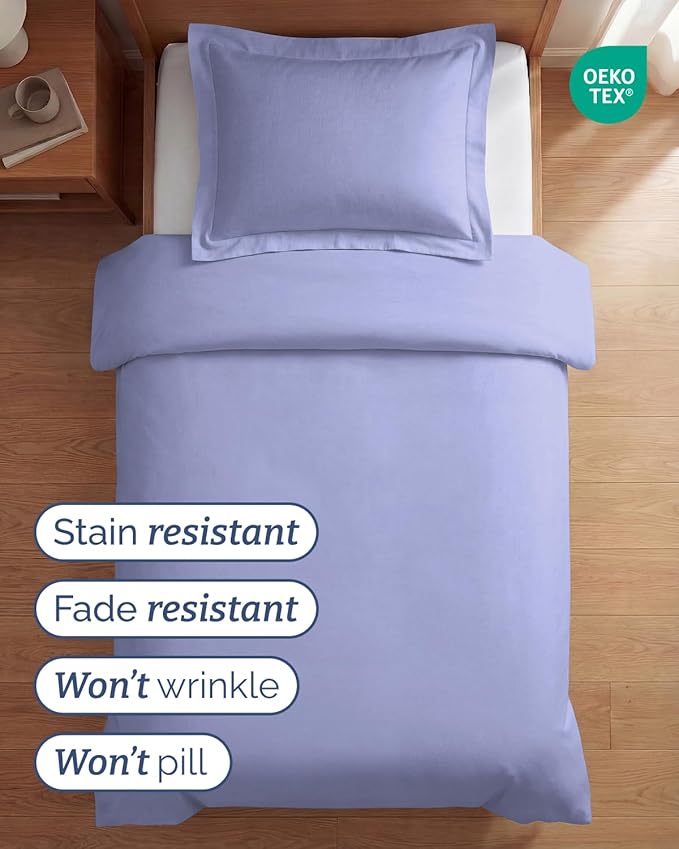 Duvet Cover Twin/Twin XL Size Set - Extra Soft Twin/Twin XL Duvet Cover 68" x 90" with 1 Pillow Sham - Hotel Luxury, Easy Care, Fade Free with Zipper Closures & Ties - Comfy & Breathable (Lavender)