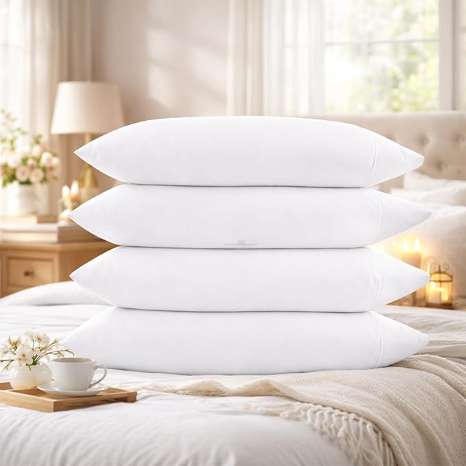 400 Thread Count 100% Egyptian Cotton Queen Size Pillowcases Set of 4, Soft & Breathable Sateen Weave, Envelope Closure, Hotel Luxury Bed Linen, Durable & Fade Resistant, 20"x30", White