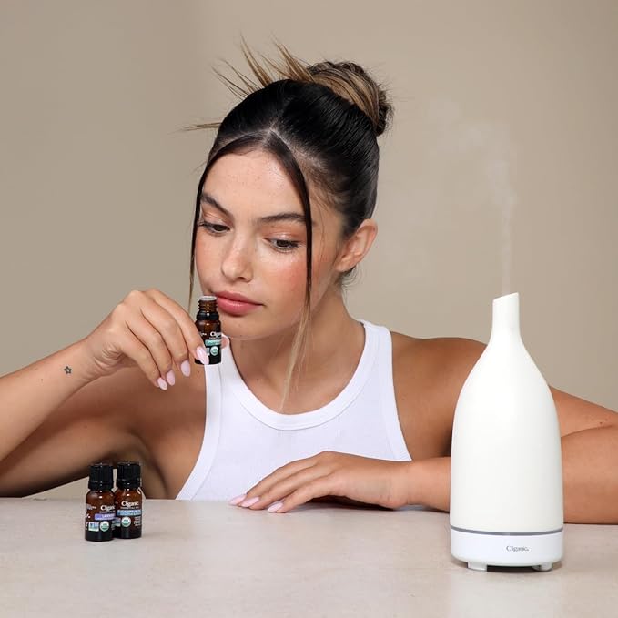 Cliganic Sleep Surrender Organic Essential Oil Blend 0.51 Fl Oz – Carefully Crafted with Vetiver, Lavender, Frankincense, Clary Sage, Ylang Ylang, Marjoram & Spearmint – Calming Aromatherapy Oil
