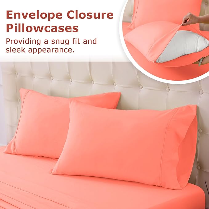 Twin Size Bed Sheet Set - 3 Piece Soft Microfiber Sheets with Deep Pockets, Cooling Technology, and Wrinkle-Free Pillowcase. Hotel-Quality, Durable Bedding, Desert Flower