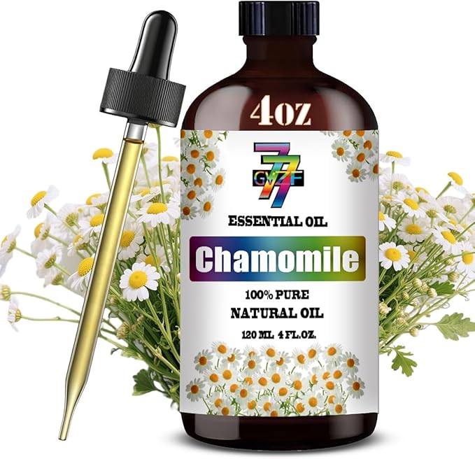 Chamomile Essential Oil - Chamomile Oils for Diffusers, Humidifiers, DIY Candles, Soap, Cleaning, Home, Office, Yoga, Massage, Gifts - 4 fl oz (120 ml) - GV77ZF