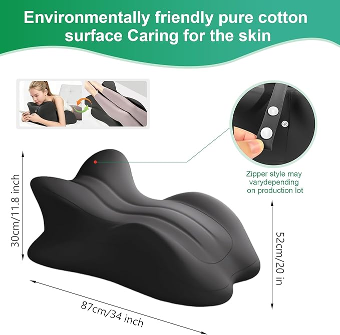 Extra Large Size Memory Foam Ergonomic Pillow – Prone Support Orthopedic Pillow for Sleeping, Reading & Back Body Pillow Suppurt Weights Over 300 Pounds(Extra Large 34.2 * 22.3 * 13.5 inch)