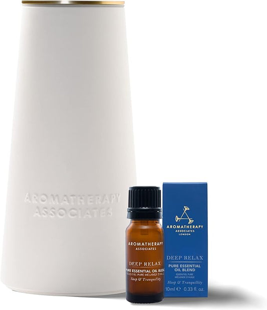 Aromatherapy Associates Atomizer and Deep Relax Essential Oil (.33 fl oz) Collection. Waterless, Portable Essential Oil Diffuser with a Tranquil Blend for Sleep