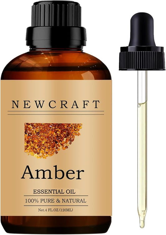 Amber Essential Oils, 120ML 100% Pure and Natural Essential Oil with Dropper for Aromatherapy Diffuser - Amber/4 Fl Oz