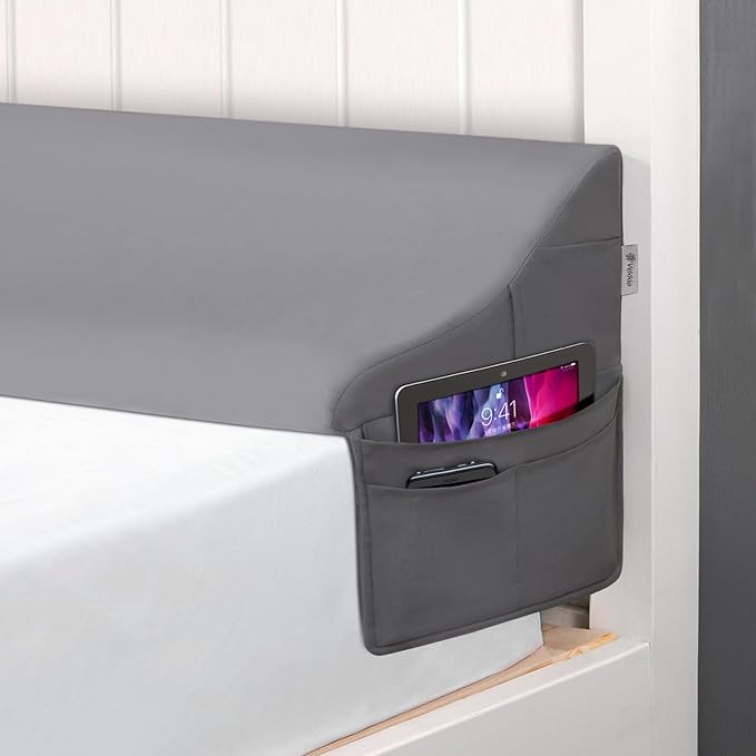 Vekkia King Size Bed Wedge Pillow for Headboard/Bed Wedge Gap Filler/Mattress Gap Filler/Wedge Pillow Headboard to Close The Gap (0-6") Between Your Headboard and Mattress, (Grey 76"x10"x7")