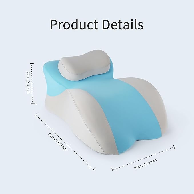 Reading Prone, Memory Foam Ergonomic Wedge Pillow for Bed Sitting Up Prone Pillow Face Down Sleep,Resting, Relaxing Back Pain Relief, with Removable Cover