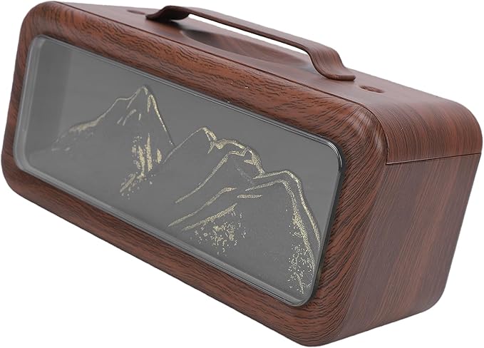 CCYLEZ 600ml Essential Oil Diffuser Humidifier Quiet Cool Mist with Dual Spray Mode, Adjustable Night Light with 3 Color Lighting USB Portable for Home Auto Shut Off (Dark Wood Grain)