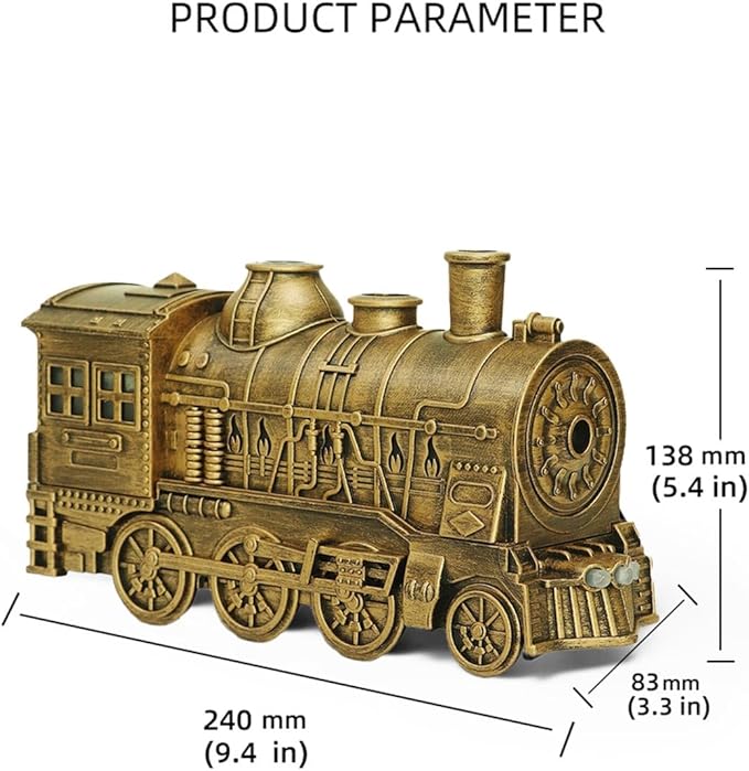 Train Humidifier Aroma Diffuser, 300ml Cool Mist Quiet Aromatherapy Diffuser for Essential Oils,Train Diffuser for Rooms, Bedrooms, or Desks