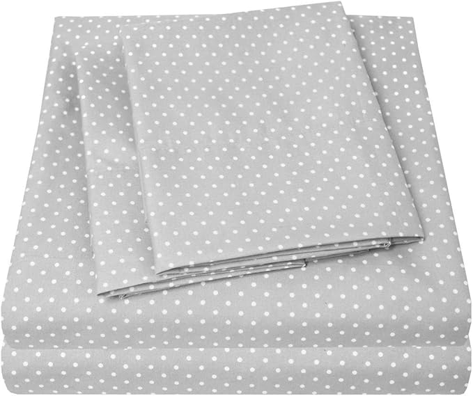 1500 Supreme Collection Full Sheet Sets Polka Dot Gray - Luxury Hotel Bed Sheets and Pillowcase Set for Full Mattress - Extra Soft, Elastic Corner Straps, Deep Pocket Sheets, Full, Polka Dot Gray