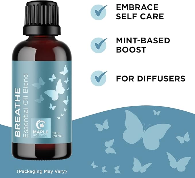 Protect and Breathe Essential Oils Set - Purifying Essential Oil Blends for Diffuser Aromatherapy and Baths - Relaxing Essential Oils for Diffusers for Home Ideal for Winter Wellness (1 Fl Oz Each)