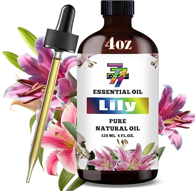 Lily Essential Oil - Lily Oils for Diffusers, Humidifiers, DIY Candles, Soap, Cleaning, Home, Office, Yoga, Massage, Gifts - 4 fl oz (120 ml) - GV77ZF