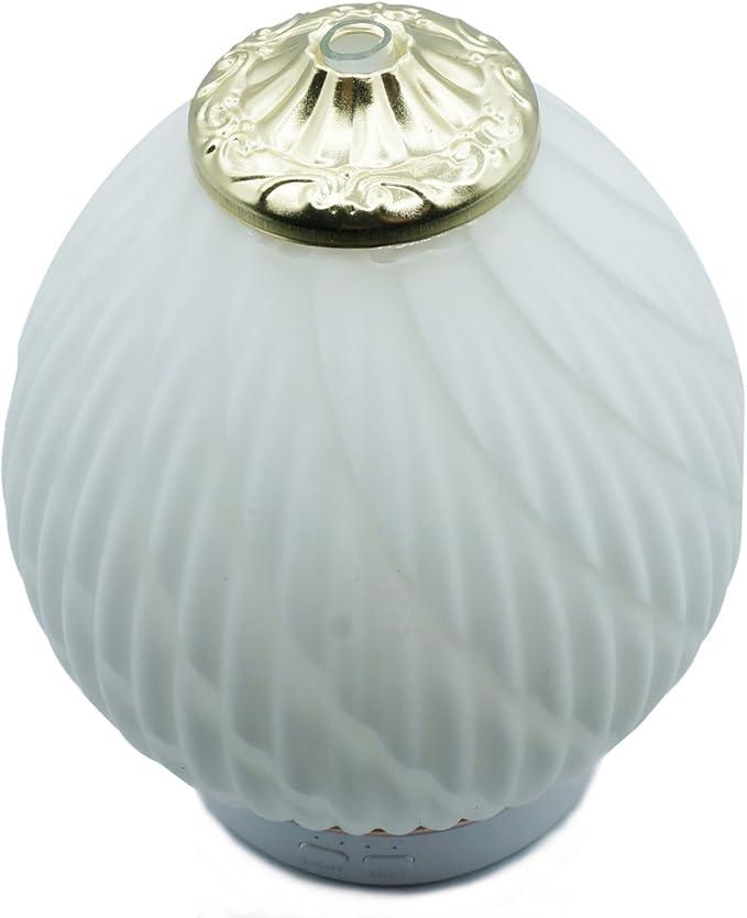 Aroma Diffuser Ultrasonic Essential Oil Aromatherapy Diffusers Stress Relaxing Ceramic Humidifier Adjustable Mist Mode Waterless Auto Shut-Off for Office Home Baby Study Yoga Spa White (Gold)