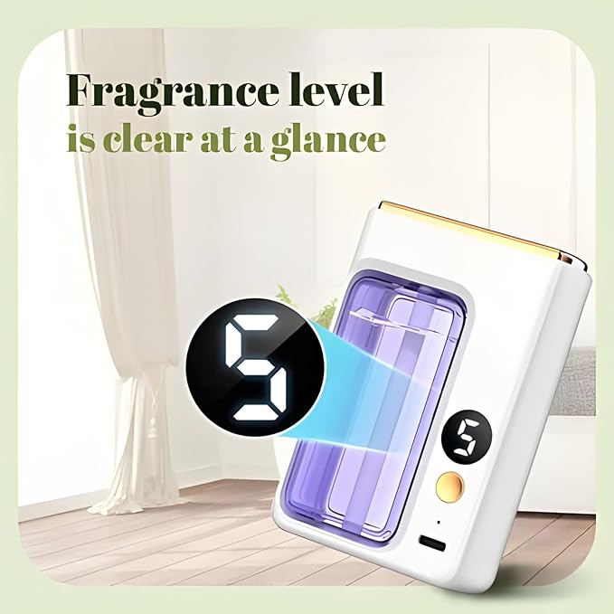 Automatic Aromatherapy Diffuser, Essential Oil Diffusers for Home, Digital Display Version of Aroma Diffuser, Replaceable Scent Diffusers for Home, Essential Oil Diffuser (Gardenia)
