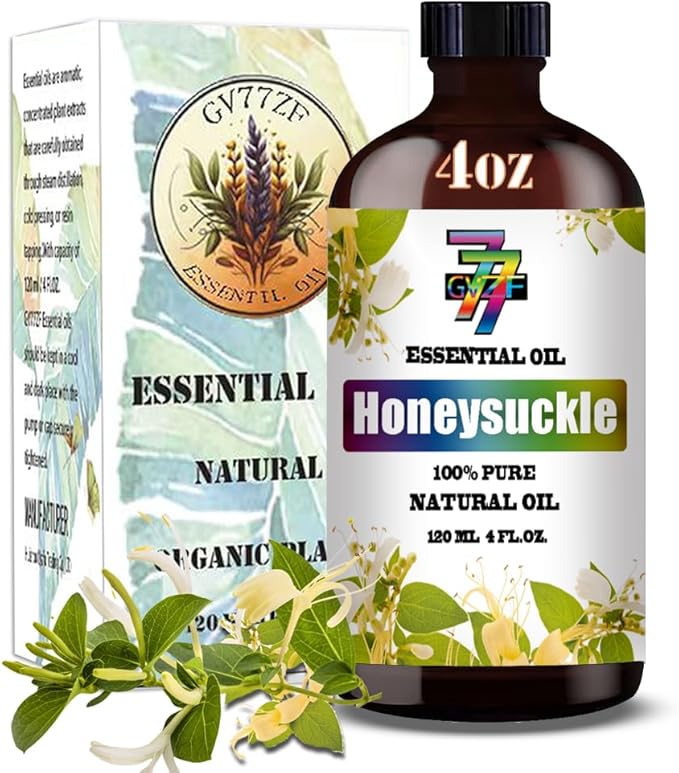 Honeysuckle Essential Oil - Honeysuckle Oils for Diffusers, Humidifiers, DIY Candles, Soap, Cleaning, Home, Office, Yoga, Massage, Gifts - 4 fl oz (120 ml) - GV77ZF