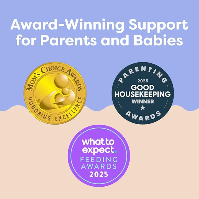 Boppy Nursing Pillow - Firm, Ergonomic U-Shaped Bottle and Breastfeeding Pillow with High Lift for Comfort and Support, Spacious Surface - Cream Retro Squiggles