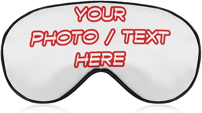 Custom Sleep Mask Personalized Sleeping Mask Blindfold Adjustable Soft Eye Mask Cover for Adults Kids Travel Nap Games