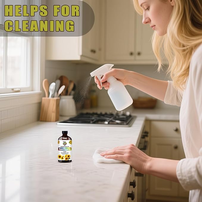 Sunflower Essential Oil - Sunflower Oils for Diffusers, Humidifiers, DIY Candles, Soap, Cleaning, Home, Office, Yoga, Massage, Gifts - 4 fl oz (120 ml) - GV77ZF